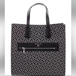 Michael Kors Kempner Logo Foulard Jacquard Pattern Large North & South Tote Bag